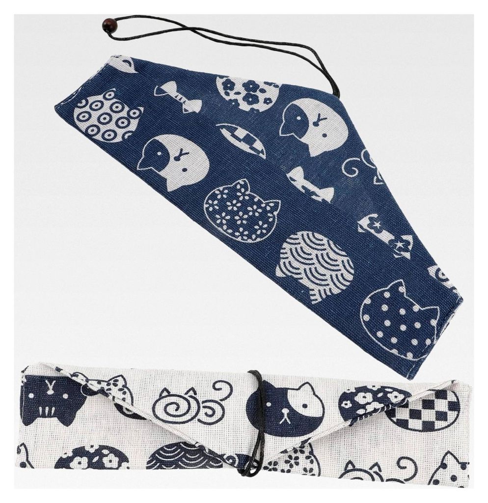 2 Stück Essstäbchen-Taschen, Geschirrtaschen, Abdeckungen für Haushaltsbesteck, japanische Geschirrtaschen, praktische Stofftaschen und Gabeltü...
