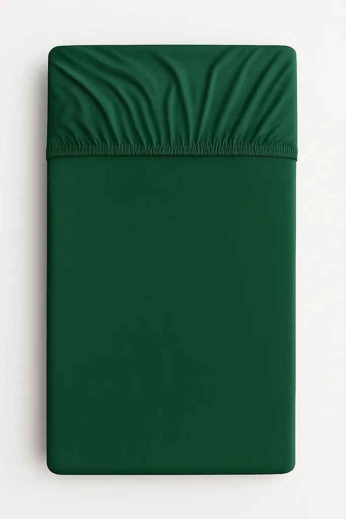 Drap-housse coton 120x60 cm vert bouteille pour lit bébé à barreaux