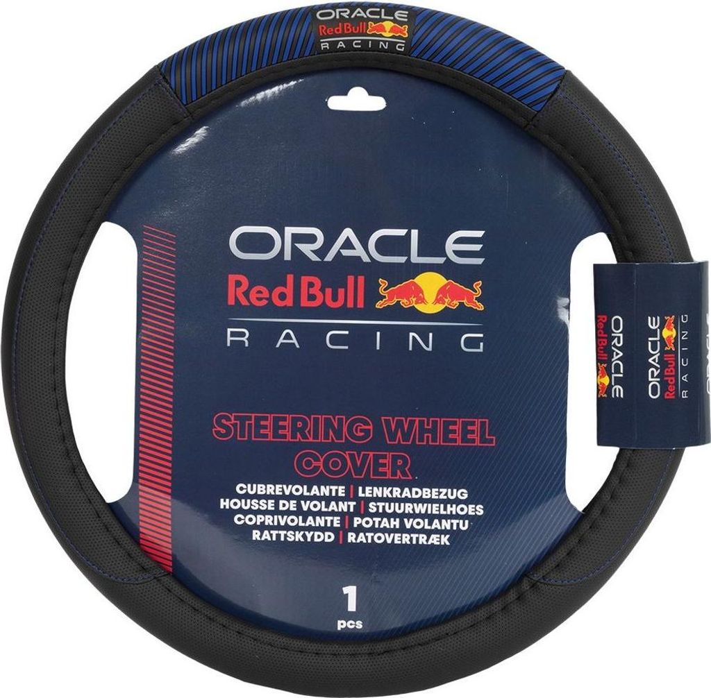 Red Bull Racing Red Bull Rutschfester Lenkradbezug Blended Lines Schwarz/Blau für Autos. 100 % PU, rutschfestes Material, einfache Installation, l...