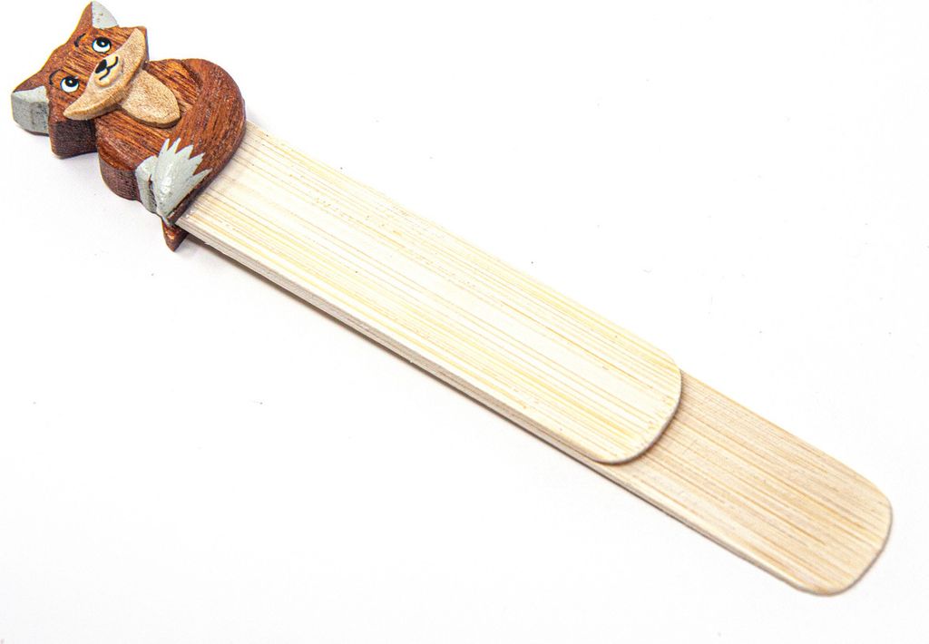 Holz-Lesezeichen - Fuchs sitzend - 12 cm