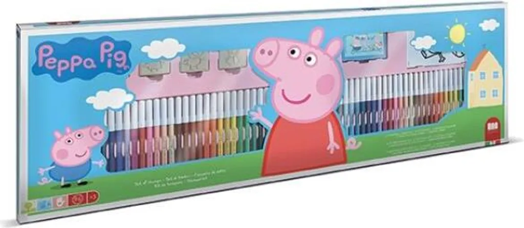 Coffret de dessin complet Peppa Pig avec tampons et feutres de couleur