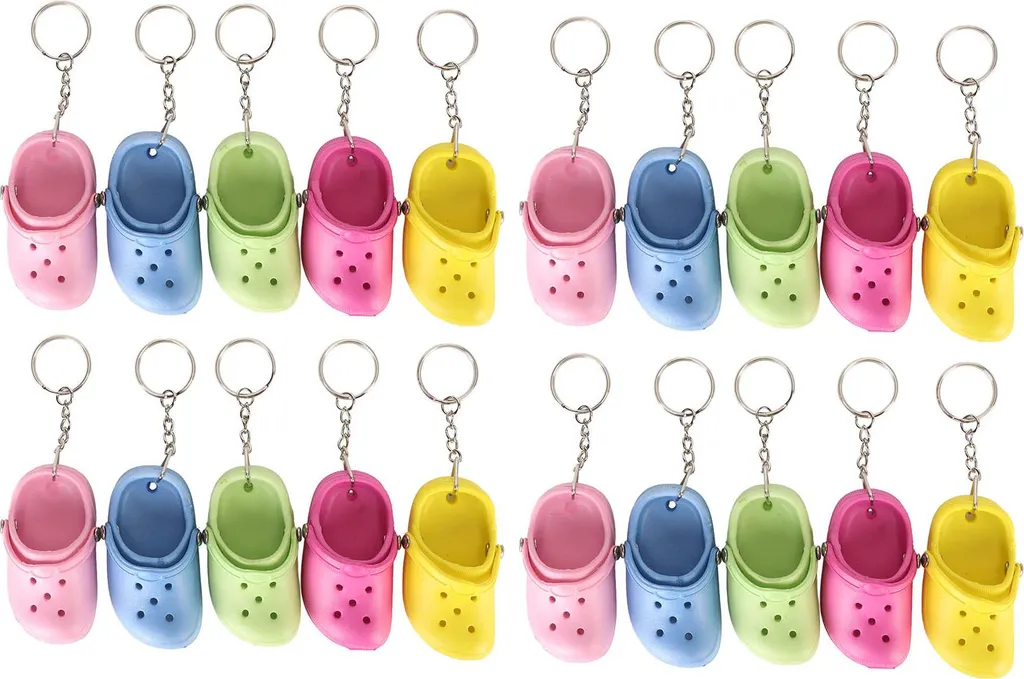 20 Porte-clés Chaussures Trou de Plage Eva Flexibles et Réutilisables DIY