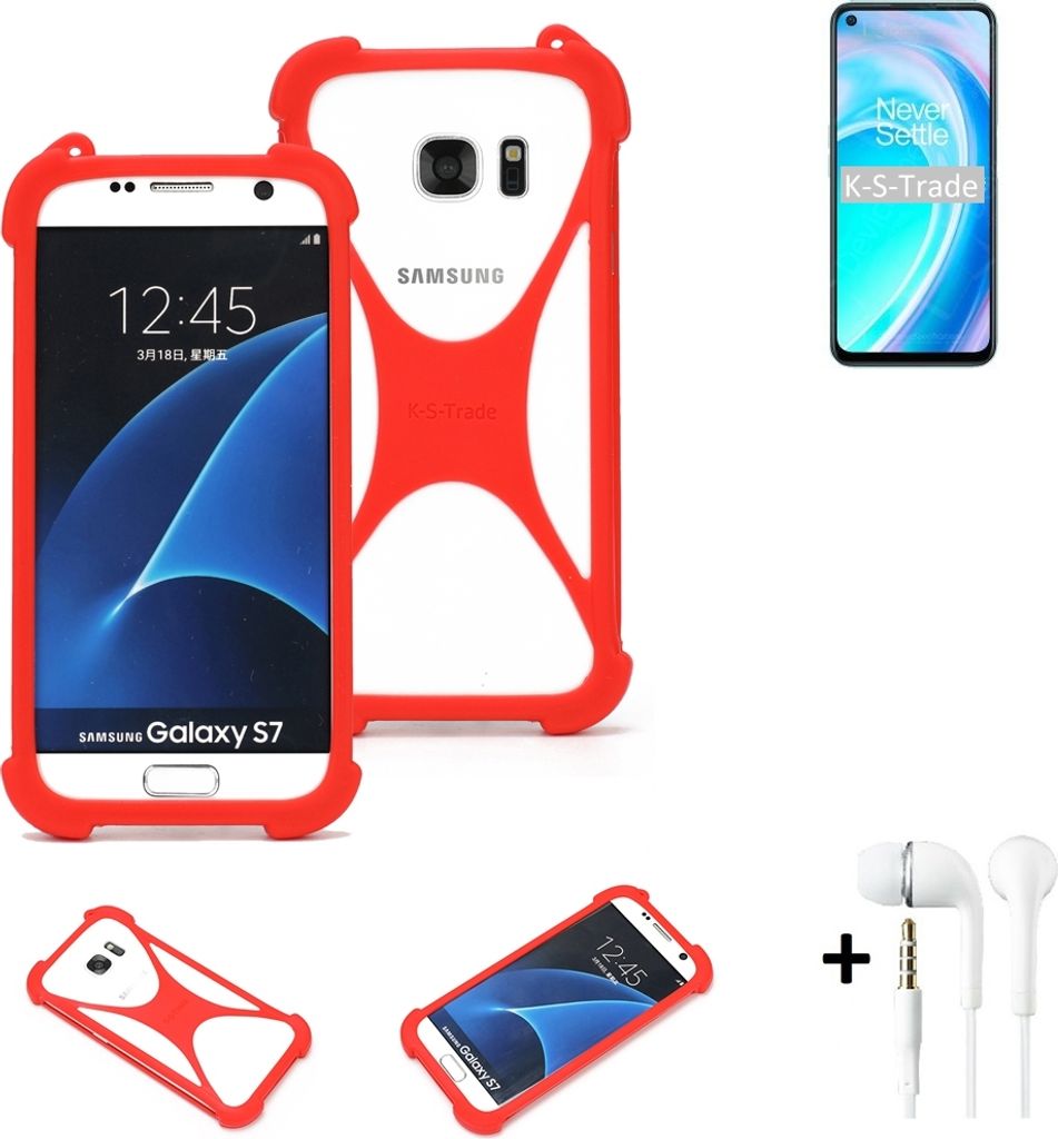 Handy-hülle + Kopfhörer kompatibel mit OnePlus Nord CE 2 Lite 5G Schutz-hülle Bumper Silikon Schutz Hülle Cover Case Silikoncase Silikonbumper TPU