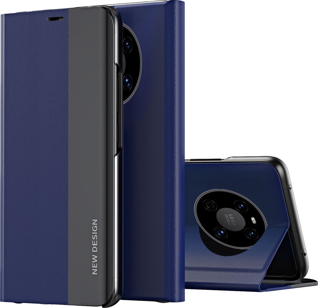 Huawei Mate 40 Pro Hülle, Dünn Leder PolyurethanMagnetisch Klapp Stand Schutzhülle für Huawei Mate 40 Pro Dunkelblau