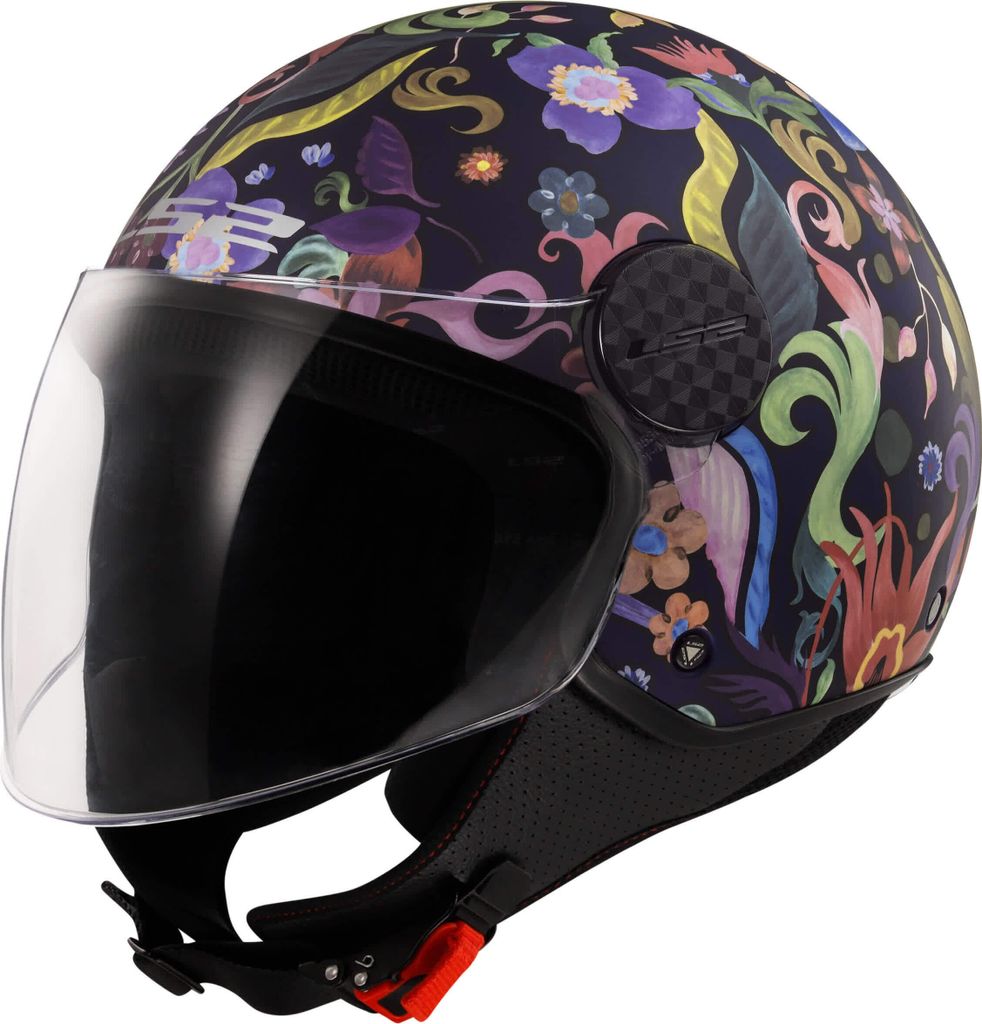 Jet Helm LS2 OF558 SPHERE LUX II Bloom Blau Mattrosa größe XXL