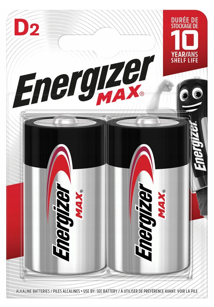 Batteria alcalina Energizer Max D / LR20 - 2 pezzi Immagine del prodotto 