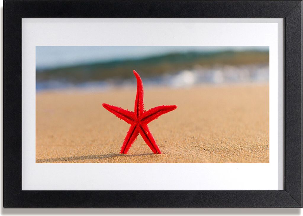 Bild 30x20 MDF-Rahmen Wandkunst Starfish-Strand-Kunst