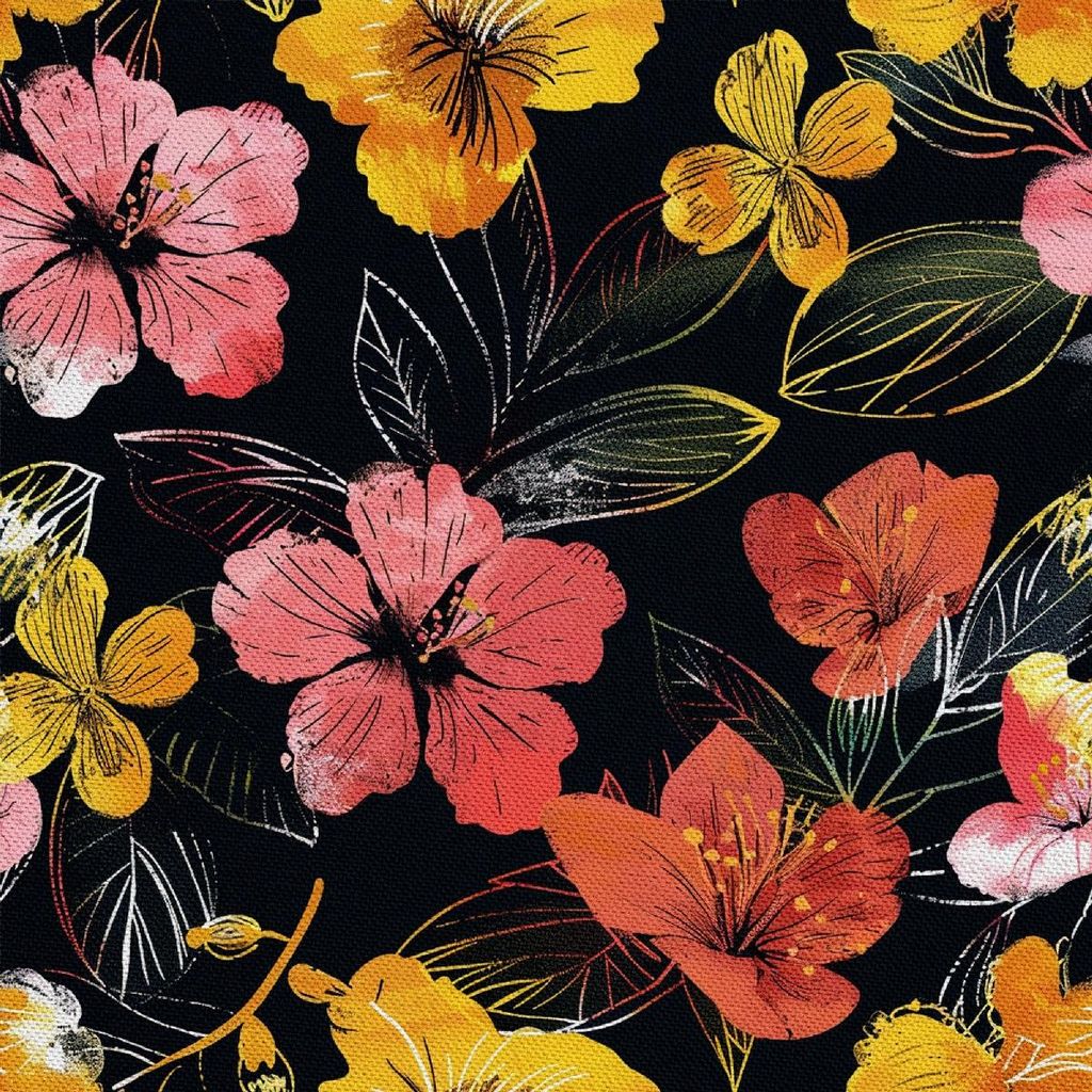 OUTDOOR DEKOSTOFFE OXFORD - Motiv Blumen I DX5281