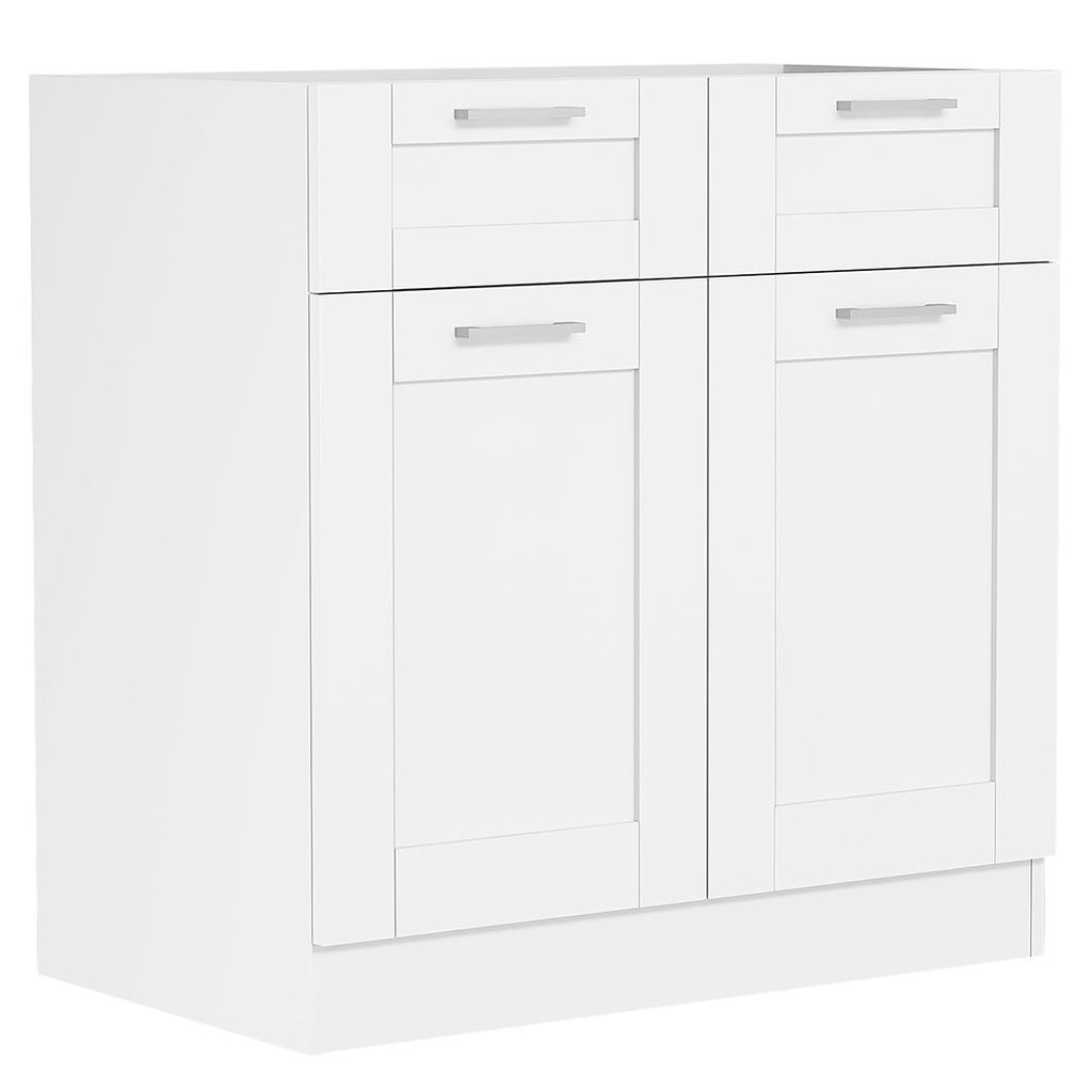 VCM Küchenschrank | Maße ca. H. 82 x B. 80 x. T. 46 cm | Unterschrank mit zwei Drehtüren und zwei Schubladen im Landhaus Stil | Küchenmöbel ...