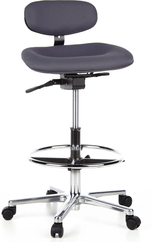 Chaise de travail haute WORK MF siège de comptoir ergonomique tissu