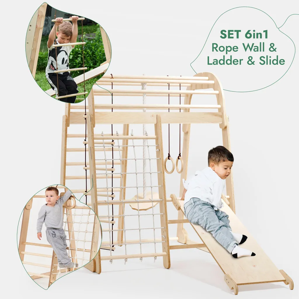 Module d'escalade intérieur bois : la solution active pour enfants 3-8 ans - 4