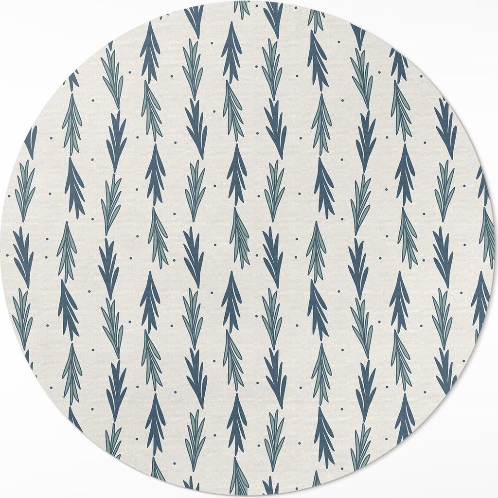 Feines Blatt dekoratives Boho-Muster– Vinylteppich – Indoor Teppich – Flur – Pflegeleicht – Runder Teppich – PVC Teppich – Outdoor Te...