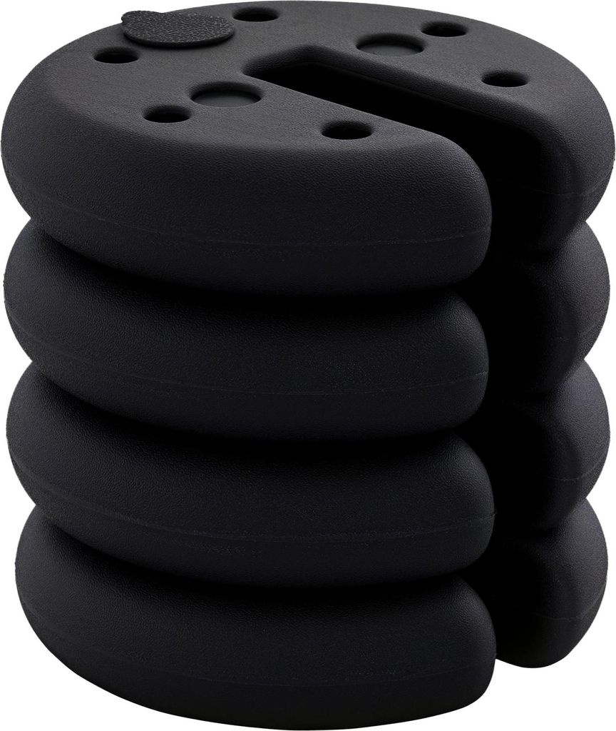 Pavillon Standfuß 4 Stk. Gewicht Partyzelt Pavillongewicht befüllbar bis 5 kg Gewichte für Pavillon Beschwerer für Pavillons Ø25 x 6 cm Schwarz