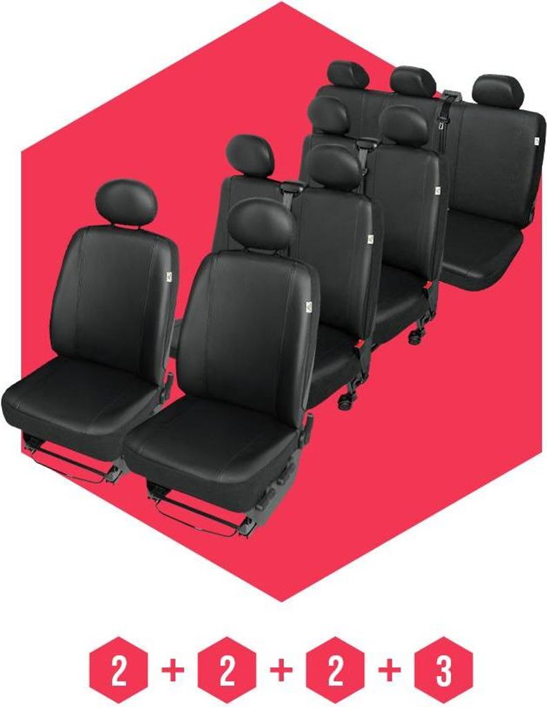 Sitzbezüge für VW T6 (15-) 9 Sitze SET Autositzbezüge Schonbezüge