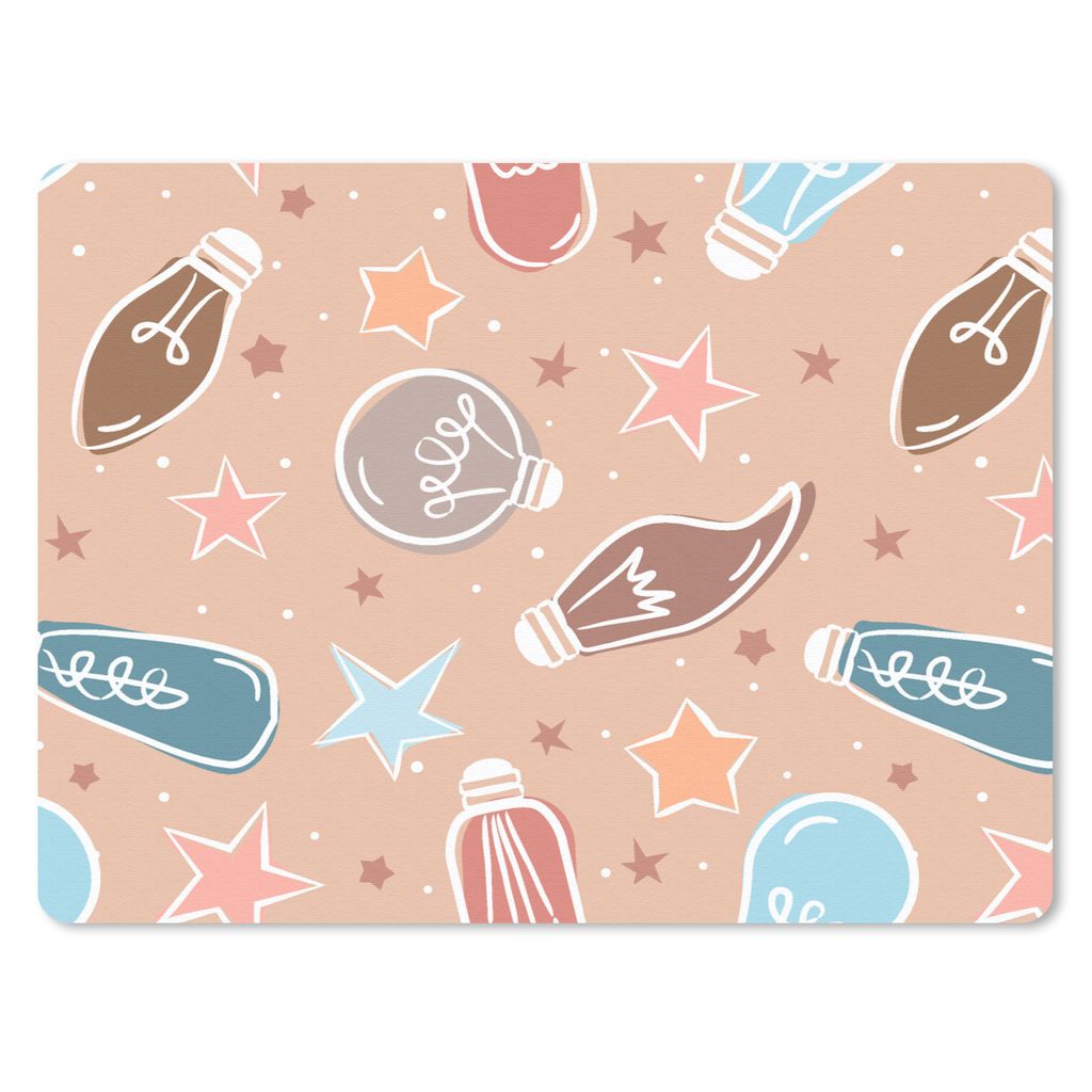 MuchoWow Mauspad Mousepad Karikatur - Pastell - Lampe 23x19 cm - Mousepads - Maus Mat - Pad - Mausunterlage - Schreibtischunterlage - Mauspad