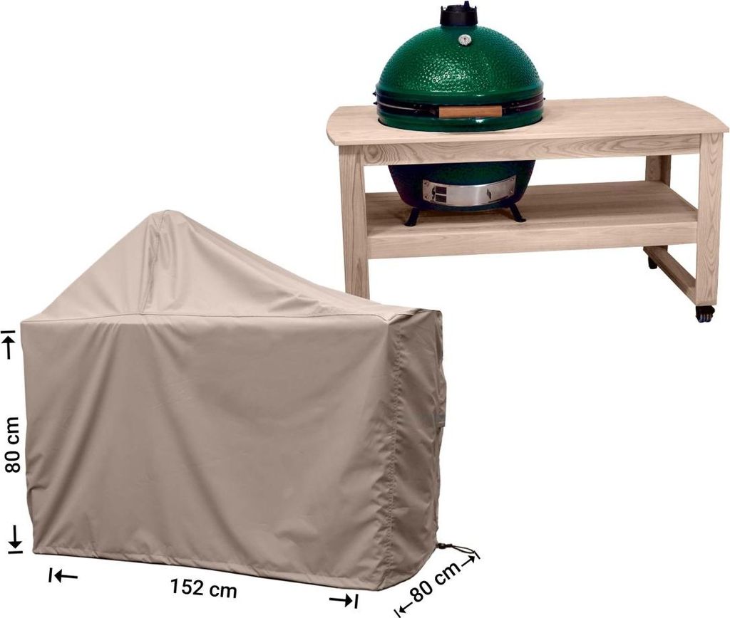 Raffles Covers Raffles Covers Big Green Egg / Kamado mit Tisch Schutzhülle | Atmungsaktiv | Wasserdicht | UV-beständig | Elastischer Kordelzug - ...