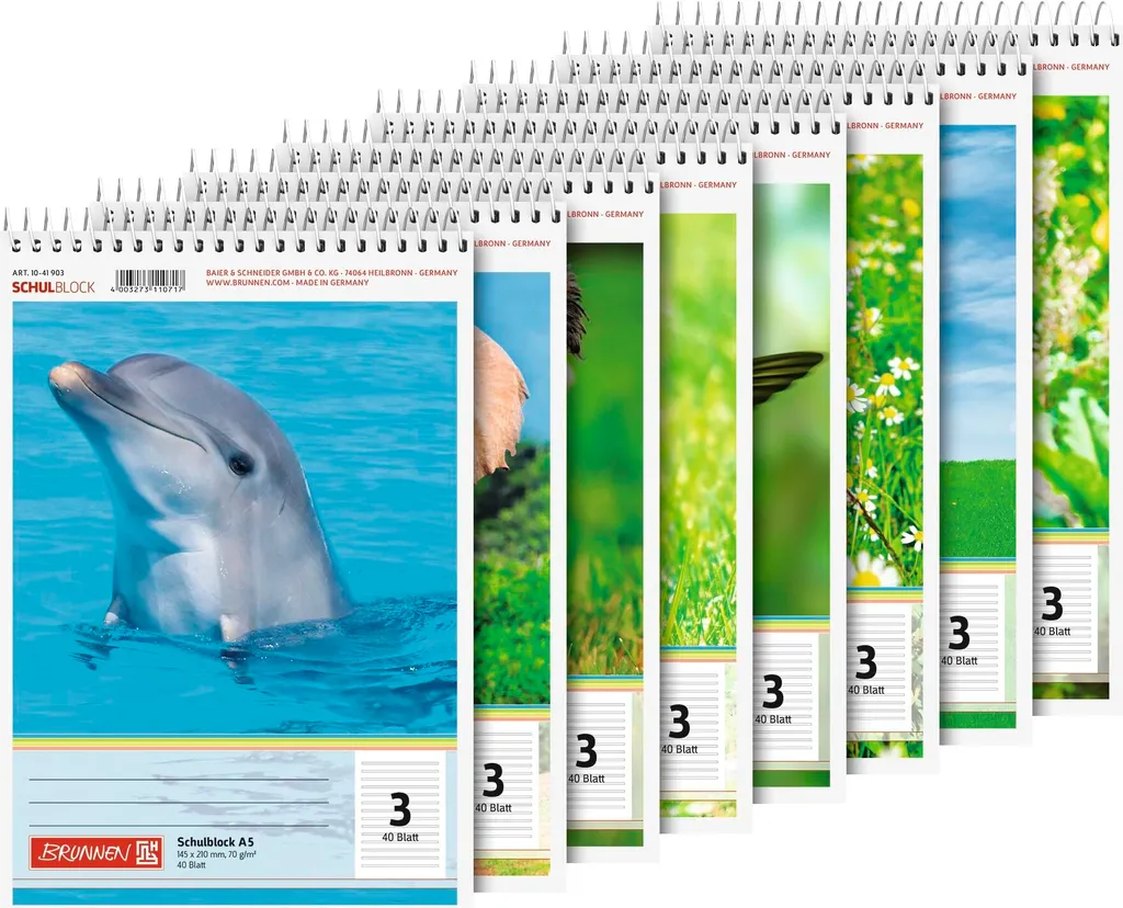 Cahier Scolaire A4 à Spirale pour Étudiant - Pack de 10 Blocs de Cours