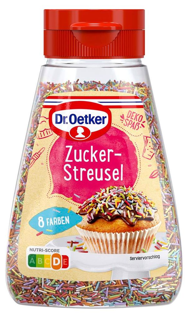 Dr. Oetker Zucker Streusel bunte Dekorstreusel für Süßgebäck 130g 4er Pack