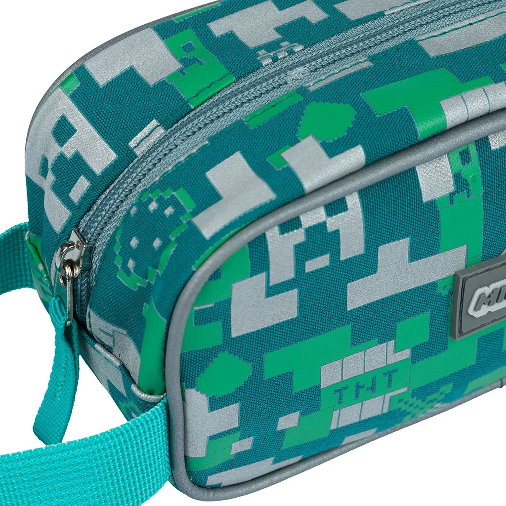 Trousse à Crayons BAAGL Minecraft Silver Creeper - Grande Capacité