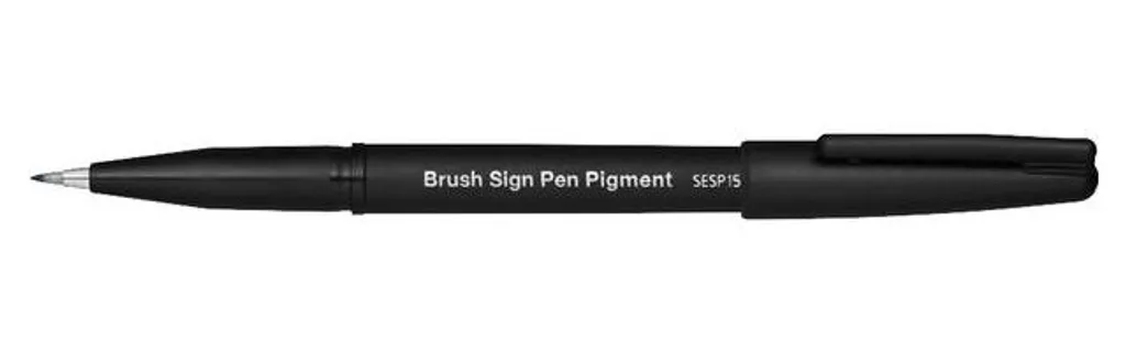 Feutre Pinceau Calligraphie Pentel SES15 Sépia - Lot de 12 Stylos Sign