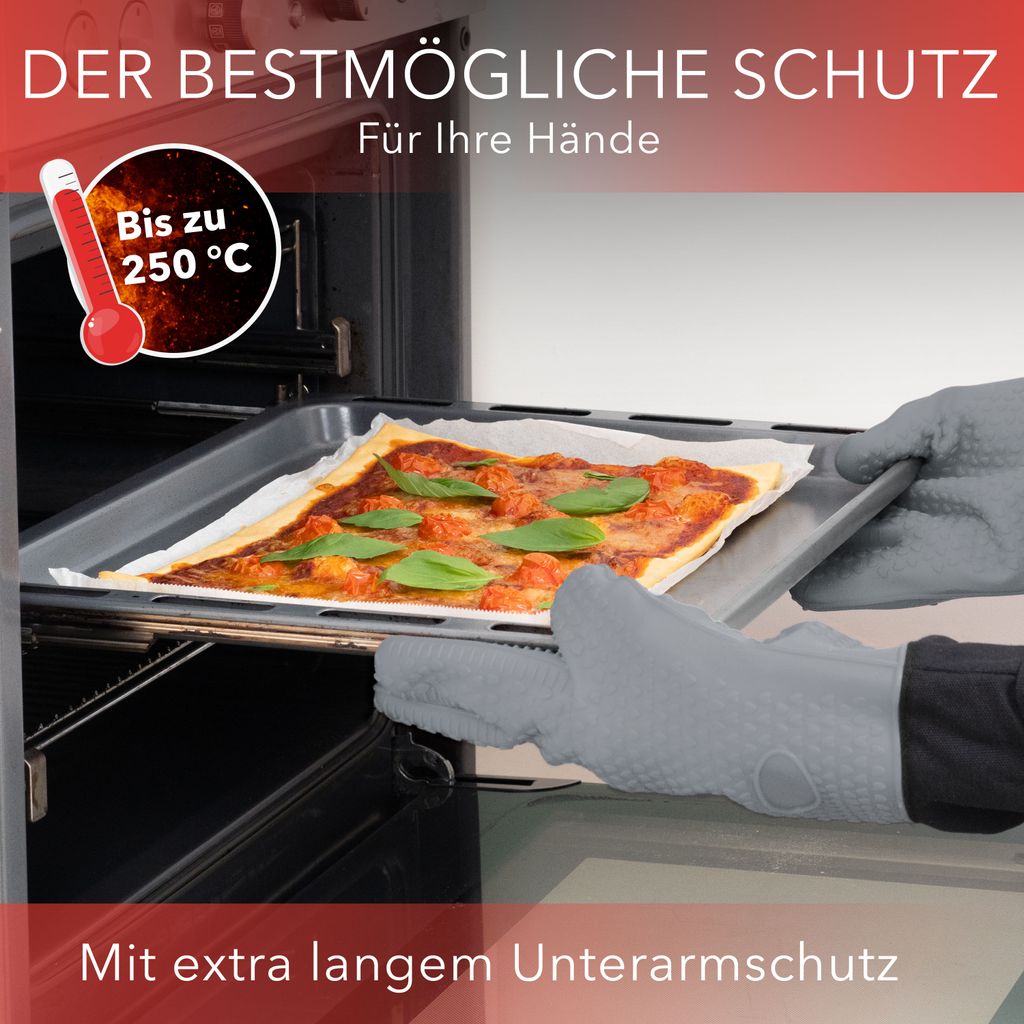 1 paio di guanti da forno antiscivolo in silicone resistenti al calore, adatti per cucinare e cuocere al forno, blu | Leroy Merlin