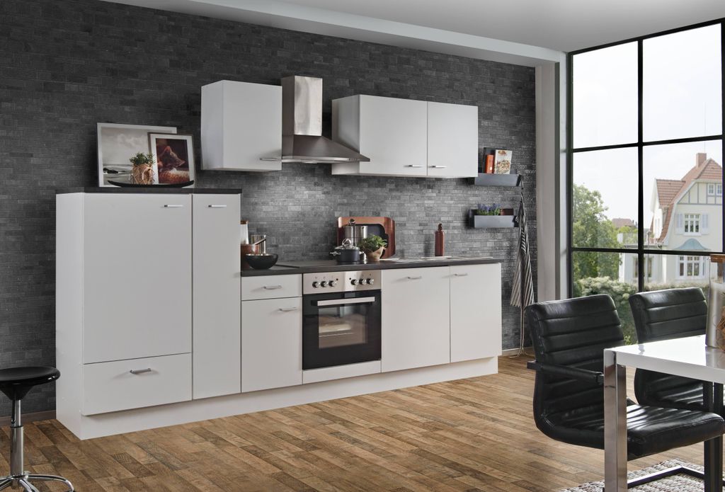 Küchenzeile mit Elektrogeräten White Classic Weiß 300 cm Produktbild 