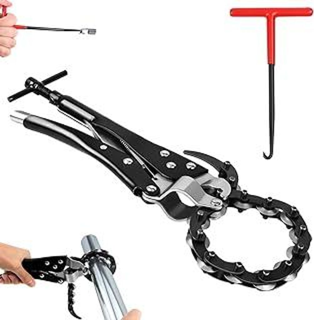Auspuff-Kettentrenne, Kettenschneider, mit Auspuff Federhaken zum Schneiden von Endrohren und Auspuffrohren, für Kupfer, PVC, Aluminium