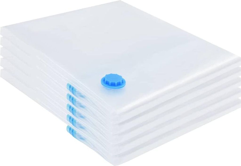 vidaXL Aufbewahrungstaschen 5 pcs Transparent und Blau 100 x 80 cm