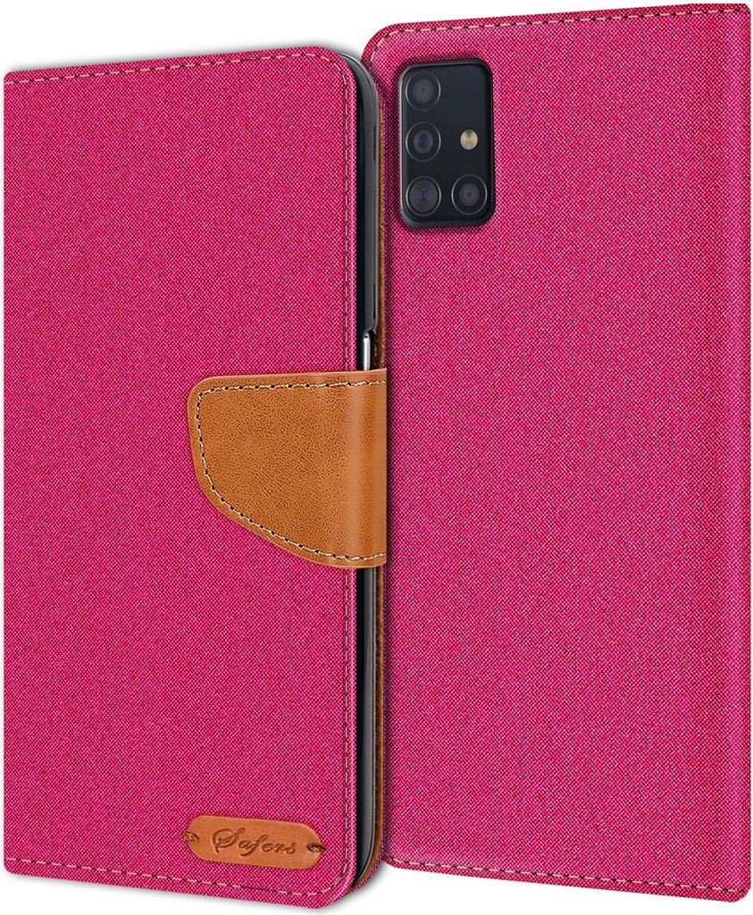 Samsung Galaxy A51 Hülle Wallet Flip Case Stoff Cover
