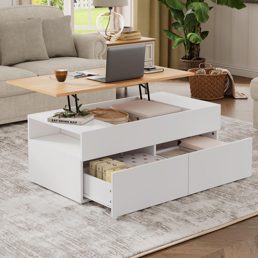 Sweiko 100x50x40cm couchtisch Höhenverstellbarer Produktbild 