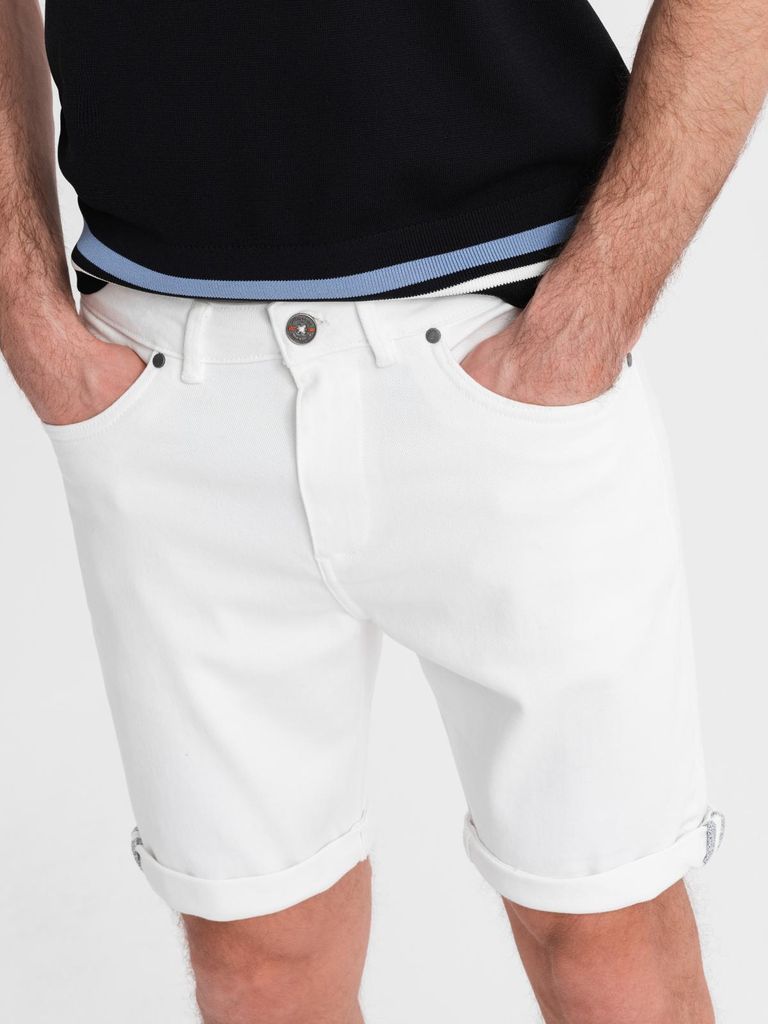 Ombre Clothing Pantaloncini di tela da uomo Malaki bianco L Immagine del prodotto 