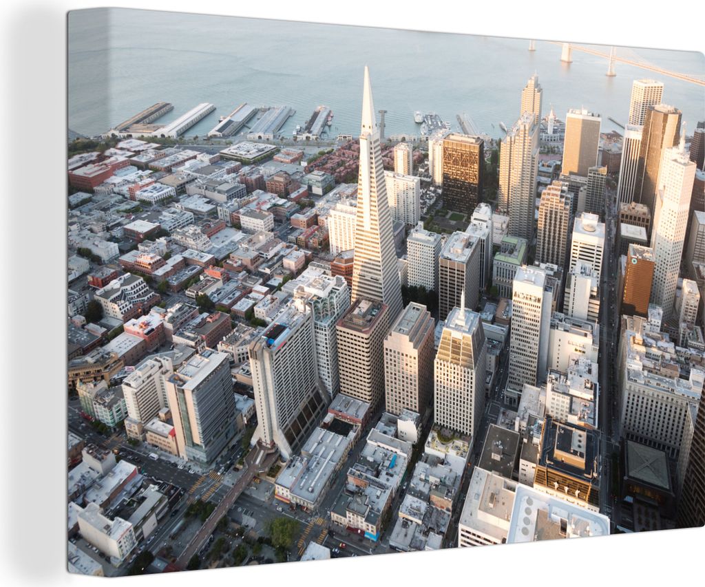 OneMillionCanvasses - Leinwandbilder - 140x90 cm, San Francisco - Skyline - Städte, Wandbilder Kunstdruck Wanddekoration