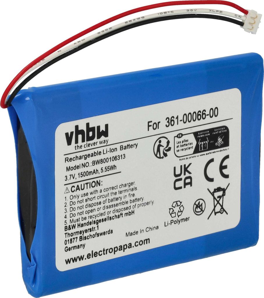 vhbw Akku kompatibel mit Garmin NüviCam LMT-D GPS Navigation Navi (1500 mAh, 3,7 V, Li-Ion)