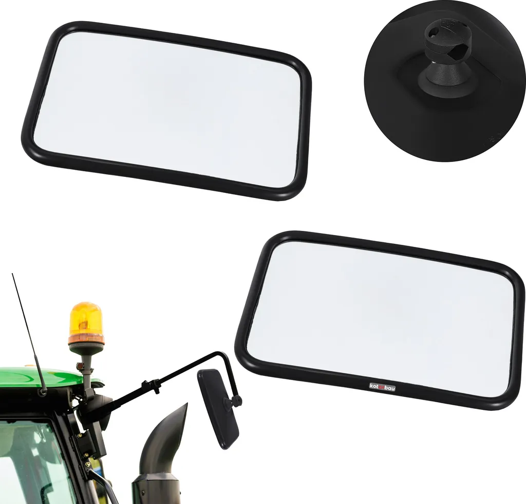 Miroir extérieur de tracteur 31x20,5 cm avec support - PVC haute résistance