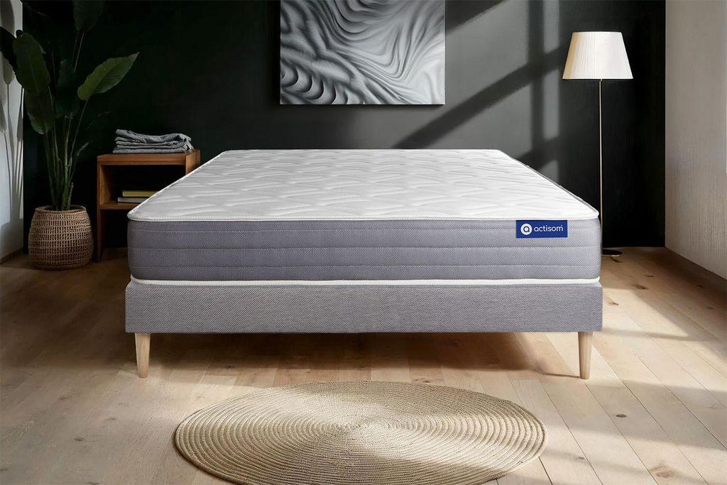 Actimemo dream matratze 135x190cm + Bettgestell mit lattenrost - Dicke : 22cm - Memory-schaum - H3