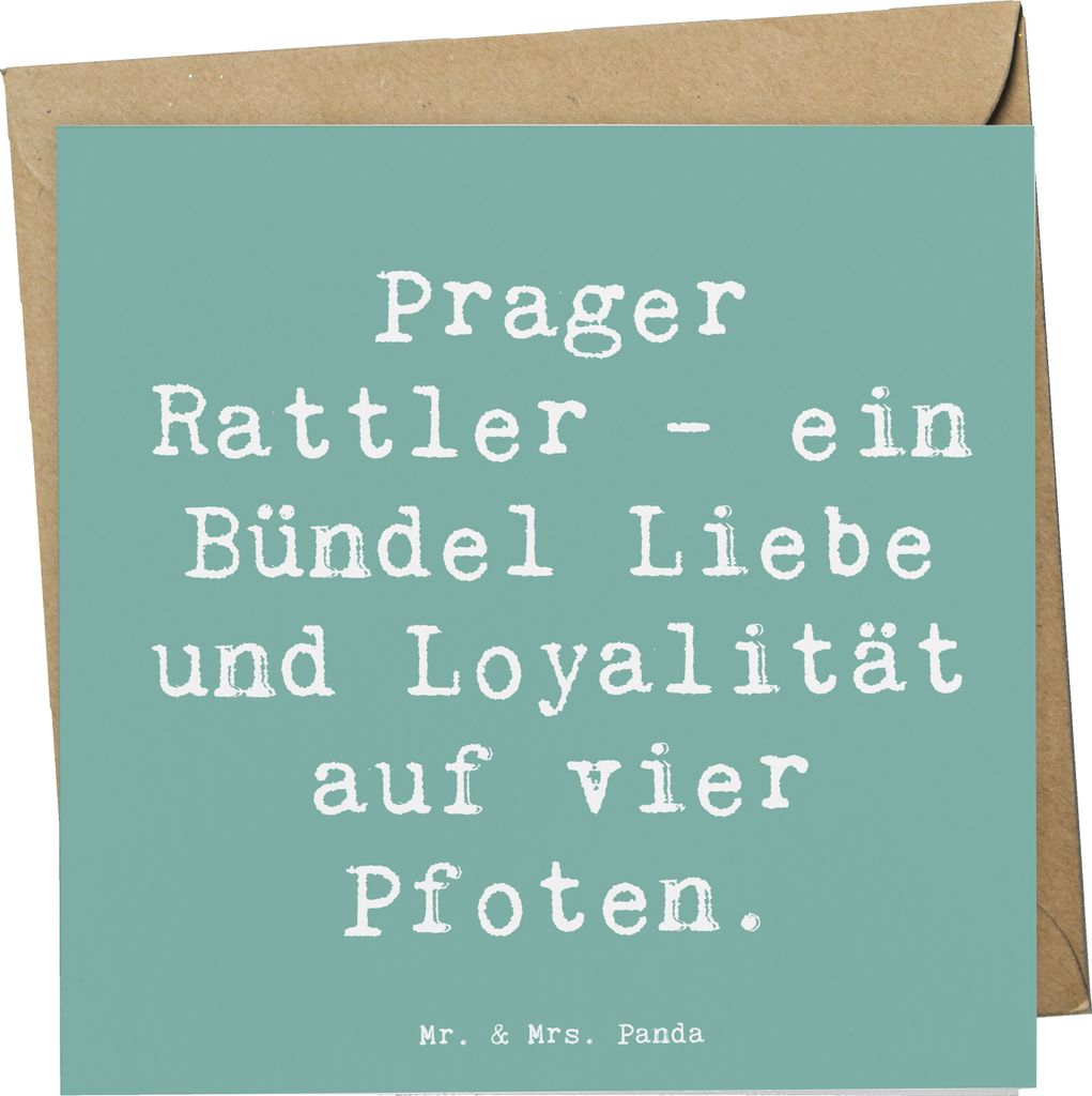 Mr. & Mrs. Panda Grußkarte Spruch Prager Rattler - Meeresbrise - Geschenk, Hunderassen Vielfalt, faltkarte, Hunderasse, anlasskarte, Hunde, robust...