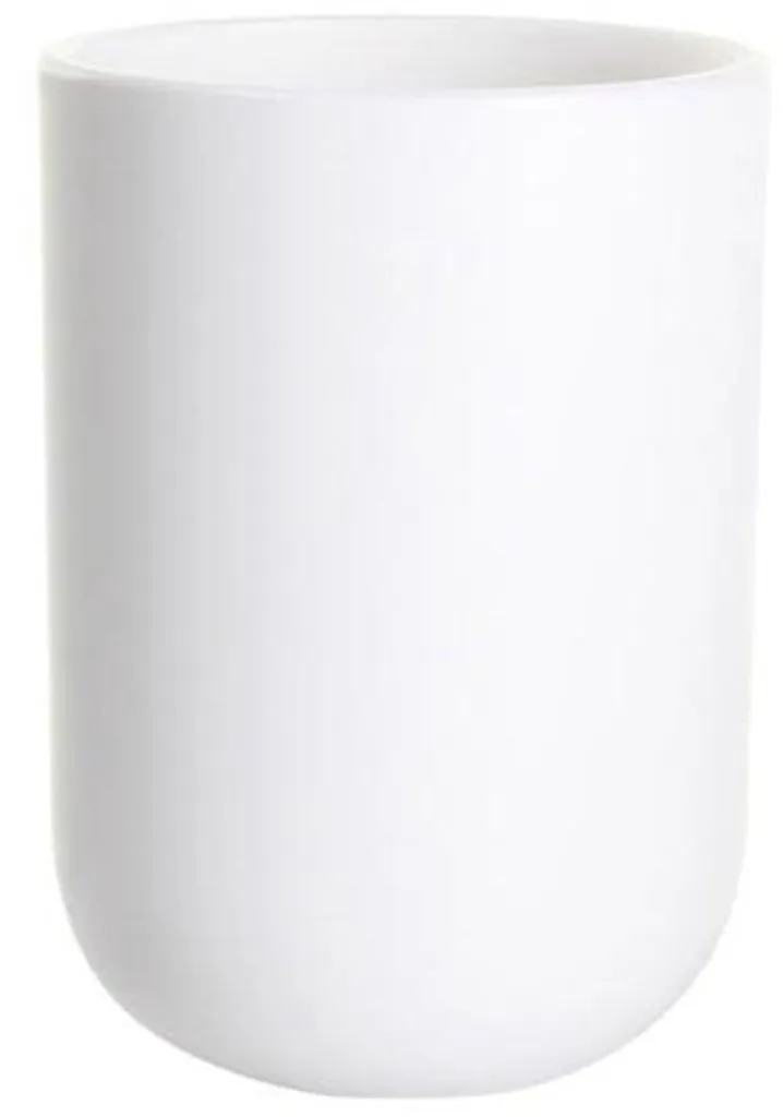 Gobelet brosse à dents anti-calcaire en céramique blanche
