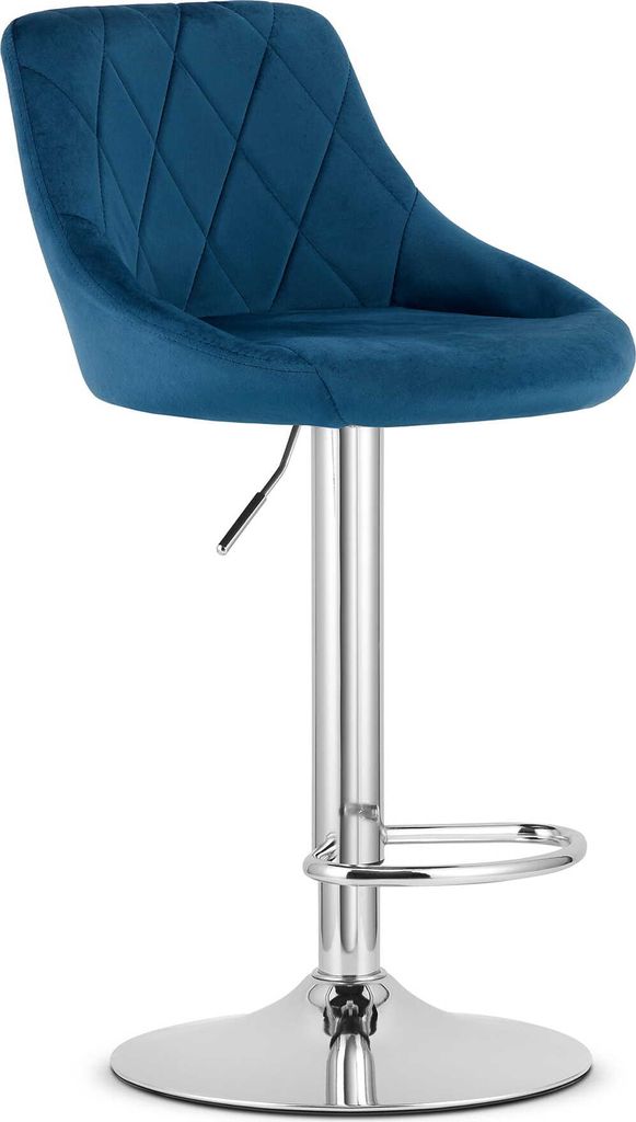 Hocker da bar per sala da pranzo High Kast - Velluto blu Immagine del prodotto 