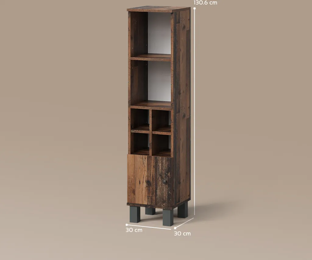 Colonna Bagno Stretta 30 cm Fucino Rovere | Livinity Mobile Alto - 3