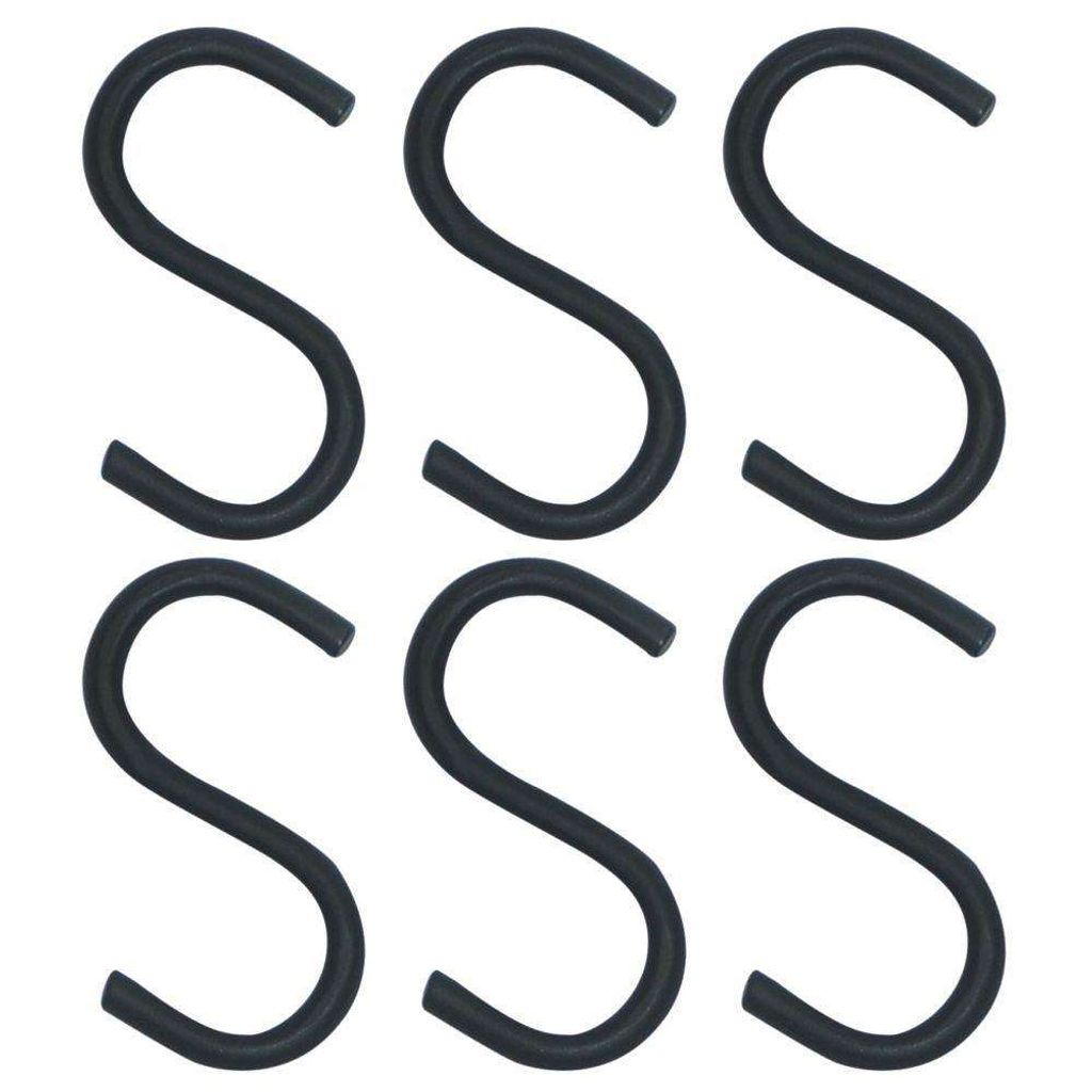 ORION Küchenhaken Metallhaken SCHWARZ für Hängeleiste Küchenutensilien 7,5 cm 6 Stück