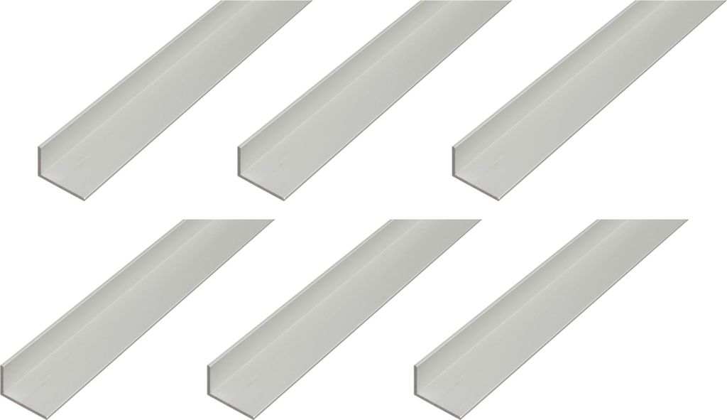 Alberts 6 x Winkelprofil, Aluminium, silberfarbig eloxiert, 30 x 20 x 2 mm, Länge 2 m