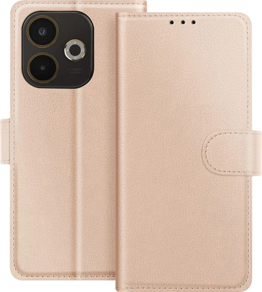 Avizar, Oppo A5 Pro custodia Chesterfield a portafoglio con funzione di supporto, oro rosa