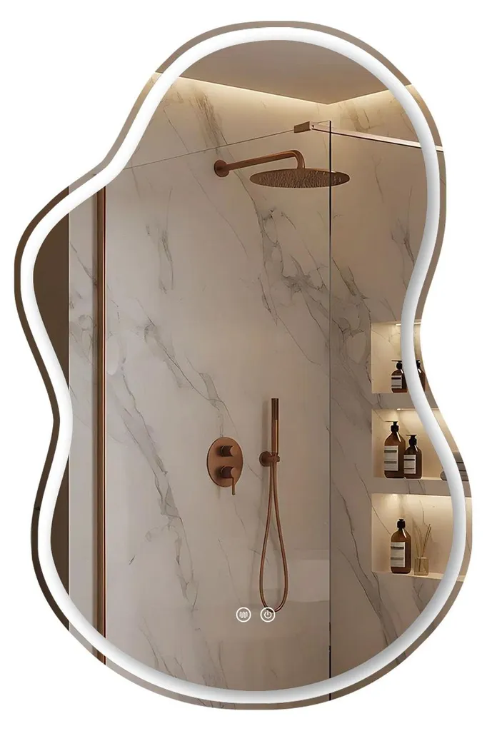 Miroir Rea Uno Double Led 80x55 cm Transparent - Éclairage Haute Précision
