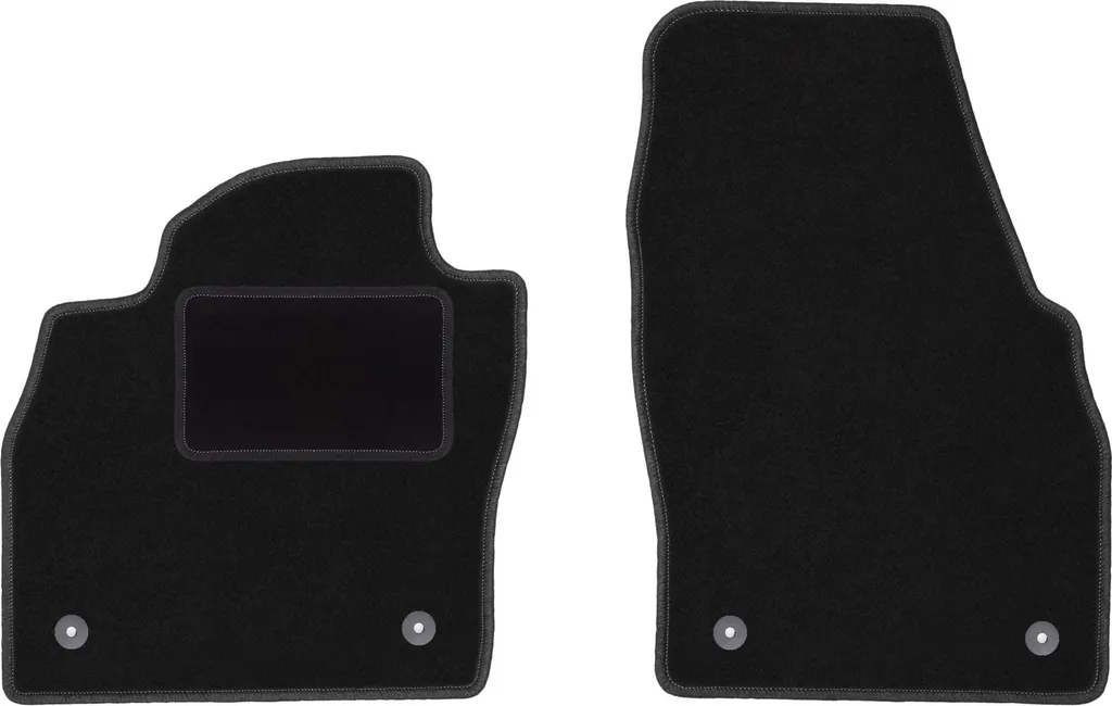 Set 2 Tappetini Velours per Skoda Scala dal 2019 - Neri con Fissaggi