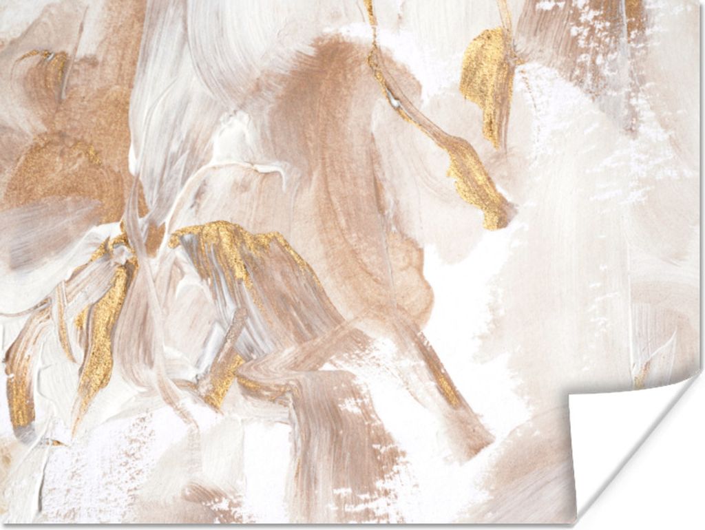 MuchoWow Poster Farbe - Gold - Chic 40x30 cm - Plakate für die Wände - Poster Wohnzimmer