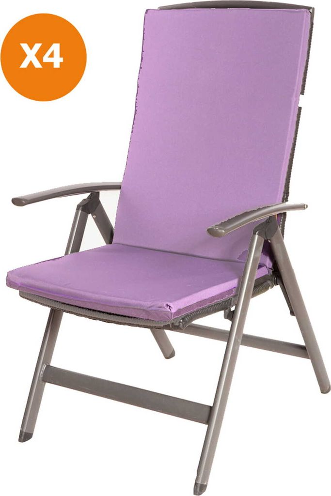 Coussin pour chaise 4 pcs Coussin 110x47x4cm violet clair Image du produit 