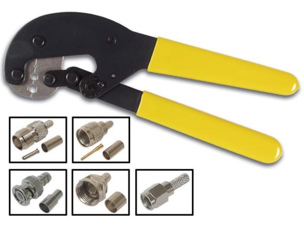 Toolland Vielseitige Crimpzange für F- und BNC-Steckverbinder, das perfekte Werkzeug für präzise