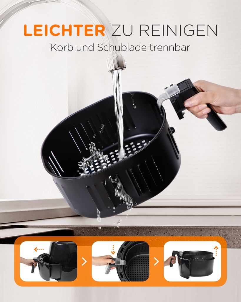 Tomons Xxl 5 5 L Heißluftfritteuse Tomons Heißluftfritteuse XXL 5,5 L | Kaufland.de