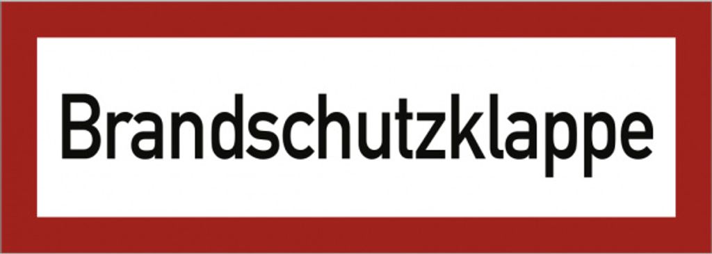 Dreifke Schild Brandschutzklappe, Kunststoff, 297x105 mm