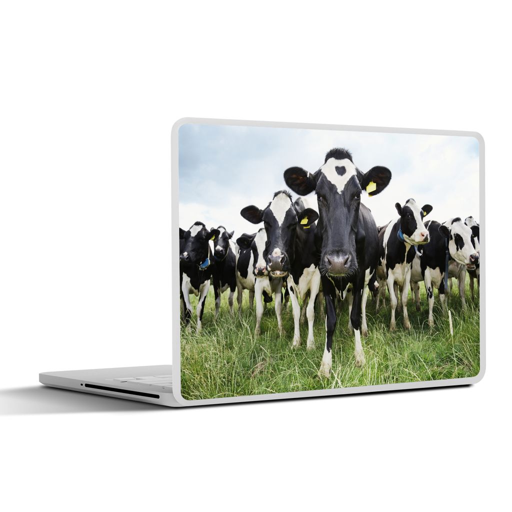 MuchoWow Laptop Aufkleber Sticker Cover Kühe - Gras - Frühling - Tiere - Wiese - Bauernhof 30x22 cm - Laptop-Sticker